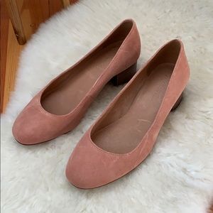 Blush suede Madewell Ella pump